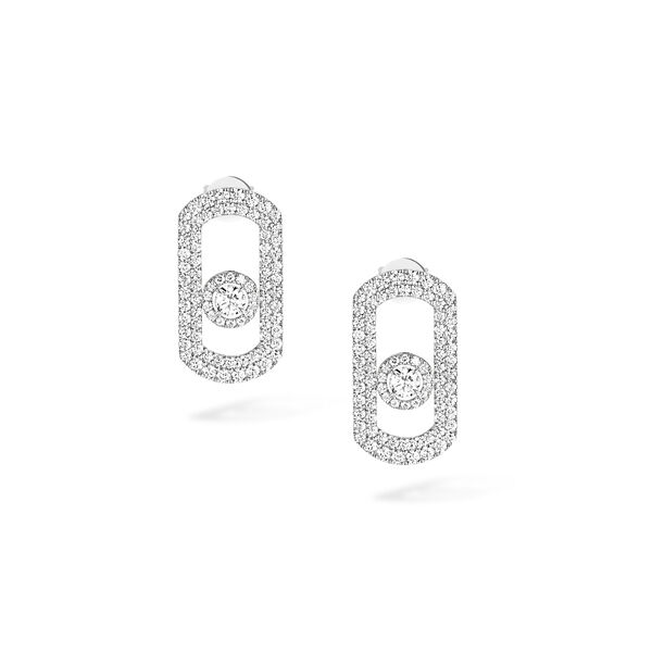So Move White Gold and Diamond Pav&eacute; Drop Earrings